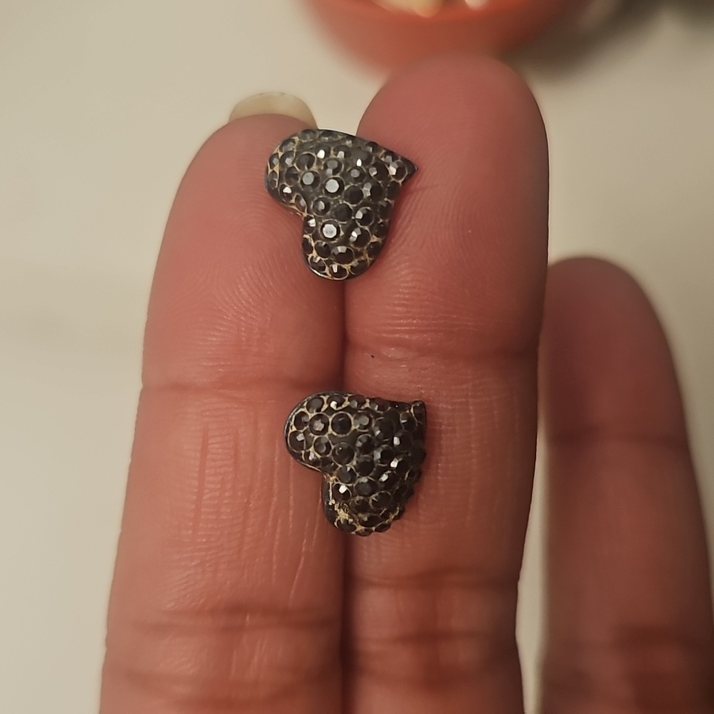 Swarovski Black Heart Crystal Studs